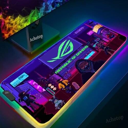 Cool Large MousePad Gaming Mouse Pad XXL ASUS Gamer Computer Mousepad LED Backlight Carpet Keyboard Desk Mats Mousepad Gamer RGB