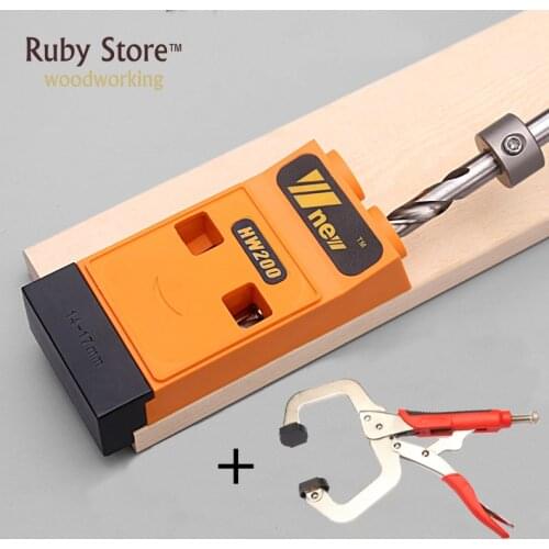Mini Pocket Hole Jig - Upgraded Version with Dust Extraction System + 11" inch Locking Face C-Clamp
