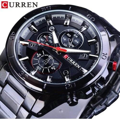 CURREN 2018 Hour Male Luminous Hands Men Waterproof Mens Sport Watch Top Brand Luxury Stainless Steel Male Clock Military Casual