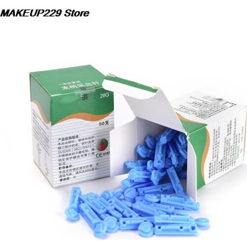 NEW 50pcs/lot Blood Lancet Pen Disposable Needles Massage Stick Use For Pen Sterile Lancets Fleam Vent Drain Blood Lancet 28g