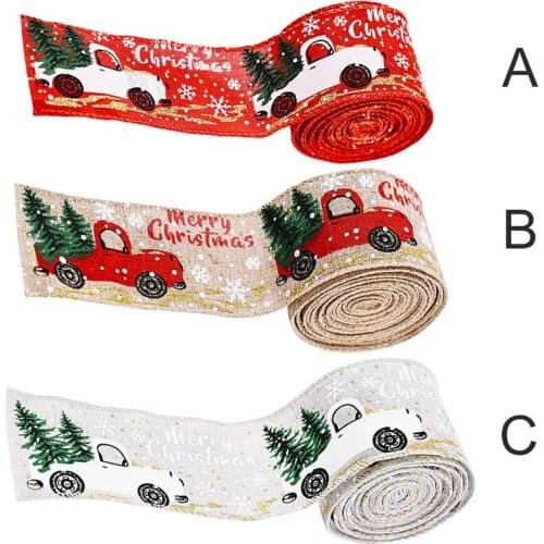 NEW Classic Christmas DIY Fabric Swirl Ribbon Burlap Ribbon With Wired Edge Gift Wrapping Christmas Tree Ribbon Wreath Bows