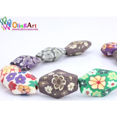 OlingArt 30MM 8pcs shape Mixed Color fimo Soft ceramic Polymer Clay Beads for children jewelry making DIY Bracelet necklace