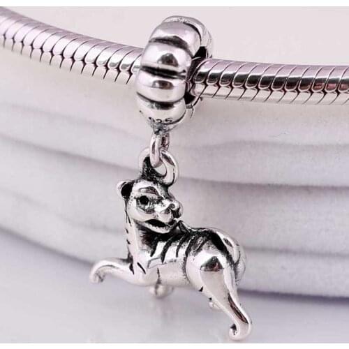 Original Vintage Cute Chinese Zodiac Tigress Tiger Pendant Beads Fit 925 Sterling Silver Bead Charm Bracelet Diy Jewelry