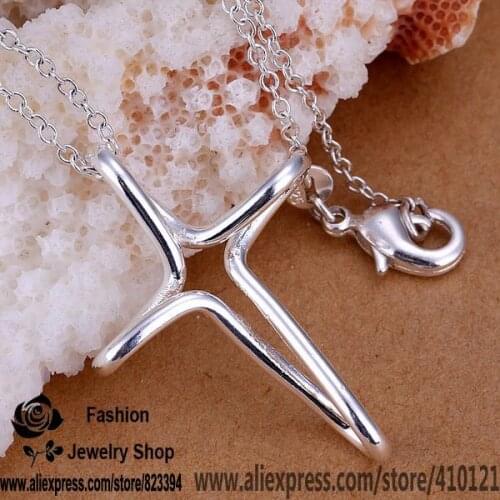 P069_2 Lucky Charm Silver Color Pendants For Women Sterling Necklace Accessories Fashion Pendant Cross /fkeaobla Ccaaktha