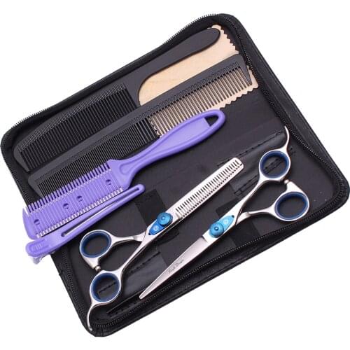 Scissors Hair Professional 6" Haircut Set Stainless Purple Dragon Hairdressing Cutting Scissors Salon Kit 1026# tesoura barbeiro