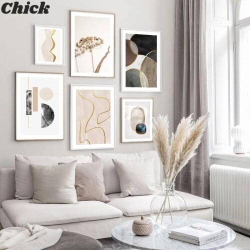 Scandinavian Poster Print Modern Abstract Canvas Painting Nordic Vintage Style Minimalist Wall Art Decoration Picture Home Decor