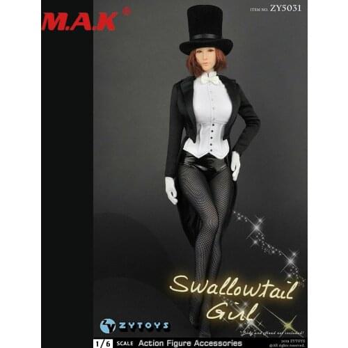 1/6 Magician Tuxedo Costume Female Suit Clothing Set ZY5031 Fit 12'' Body ZYTOYS