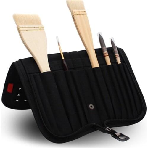 Professional Artist Paint Brushes Case Zippered Brush Holder For Oil Acrylic Watercolor Brush