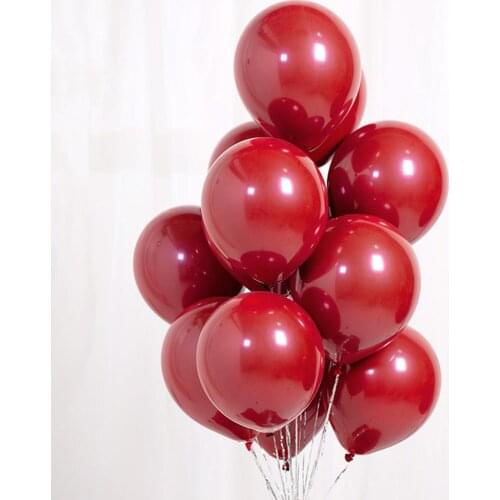 10/20pcs 10Inch Ruby Red Pearl Love Heart Latex Helium Balloons Valentines Day Wedding Birthday Party Decorations Globos