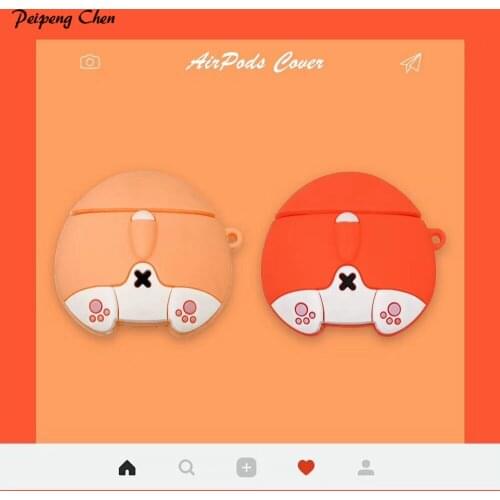 PEIPENG Silicone Cases For Apple AirPods 2 Soft Cartoon Animal Dog Earphone Case For Air Pods 1 Charging Box Cover For Airpods