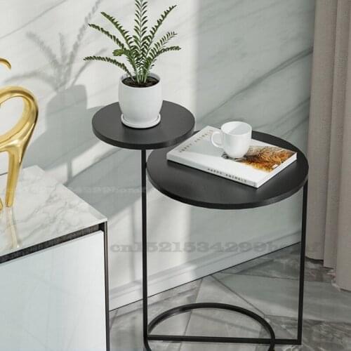 Modern Nordic Coffee table Fashion Side Table Two Layers Coffee Table Metal Desk Home Furniture Modern Living Room Sofa Side