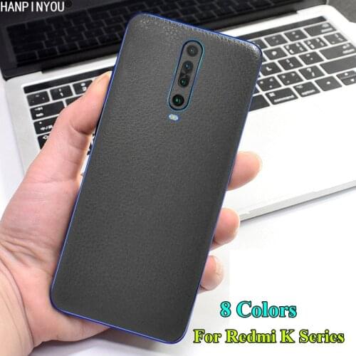 For Xiaomi Redmi Poco X2 F3 K40 K30 K20 9T Pro Ultra Luxury Rear Back Matte Decals Imitation Leather Sticker Protect Film Guard