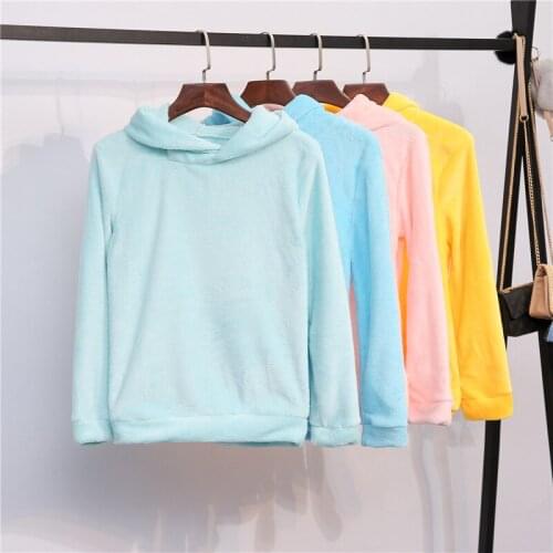 Hoodies Winter Casual Long Sleeve Solid Color Hooded Sweatshirt Hoodies Tracksuit Sweat Coat Casual Sportswear 10 colors 057