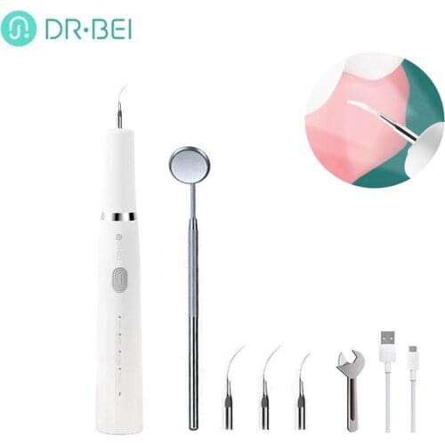 Dr Bei 40kHz Ultrasonic Scaler Equipped with LED Light IPX7 Waterproof Medical Grade Cleaning Head Tooth Cleaning Tools for Home