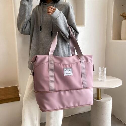 Women New Expandable Gym Yoga Bag Dry and Wet Combo Swimming Tote Blosa for Women Fitness Sports Travel Duffle Bag