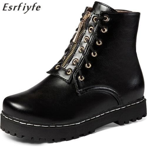 ESRFIYFE 2020 New Autumn Winter Shoes Women Thick Heels Boots Fashion Womens Boots Brand Woman Ankle Botas Platform Shoes Woman