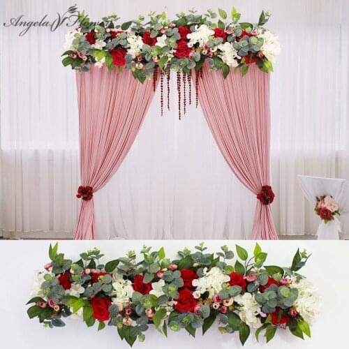 1M greenery plants party wedding arch door Window station decor road lead artificial flower row runner DIY rose peony hydrangea