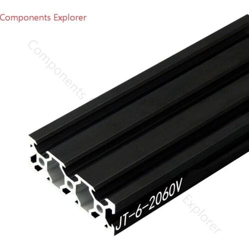 Arbitrary Cutting 1000mm 2060 V-slot Black Aluminum Extrusion Profile,Black Color
