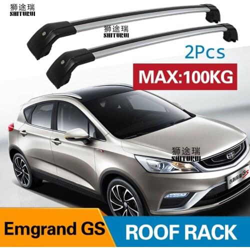 2Pcs Roof bars For Geely Emgrand GS 2016-2018 Aluminum Alloy Side Bars Cross Rails Roof Rack Luggage shayu