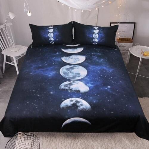 3D Galaxy Duvet Cover Set for Boyr Teens Soft Microfiber Bedding Set Sky Print Bedclothes Navy Blue Comforter Cover 3Pcs