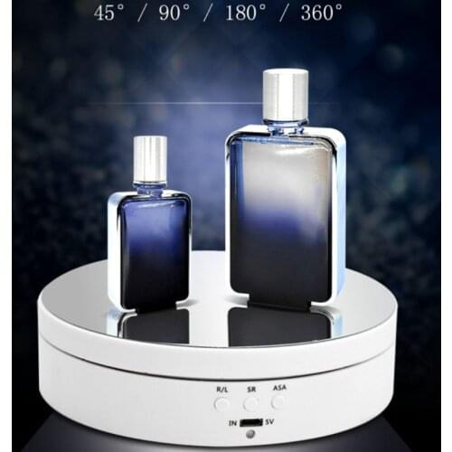 3 Speeds Electric Rotating Display Stand Mirror Turntable Jewelry Holder Battery/USB Power
