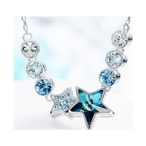 YTF1302 Full Gem Star Pendant Necklace Valentine Eye Zircon Item Round Female
