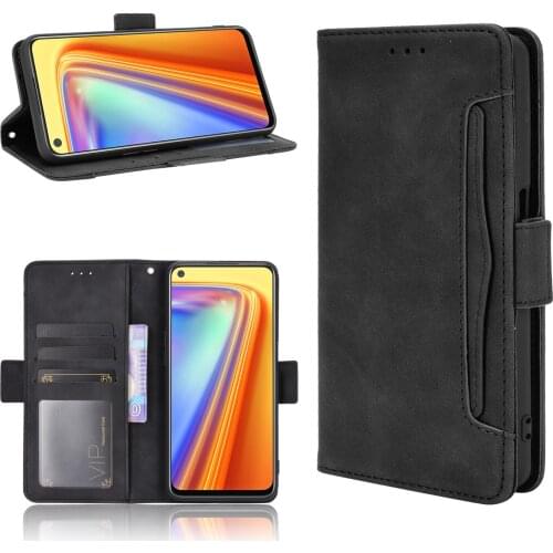 For Realme 7 Case 6.5 inch Multi-function card slot Leather Book Flip Design Wallet Cover For Realme7 RMX2151 Case