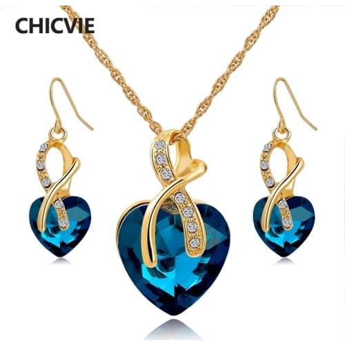 CHICVIE Dropshipping Nigerian Wedding African Beads Crystal Jewelry Set Women Jewelry Accessories Necklace Earrings Set140044
