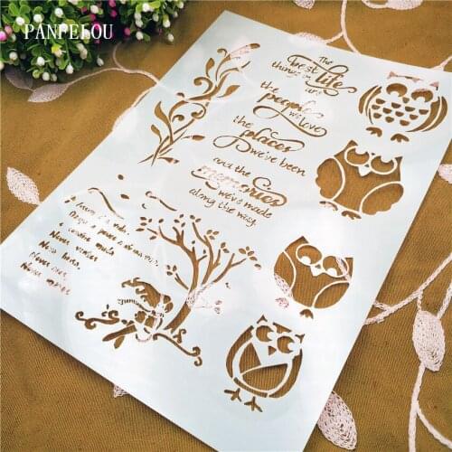 Owl mold shield DIY cake scrapbook stencils hollow Embellishments printing lace ruler Valentines Day