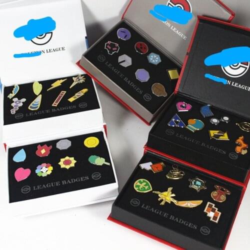 Game League Gym Badge Japan Kanto Metal Badge Toys Trophy Anime Figures Girls Boys Kids Gift Action Figures