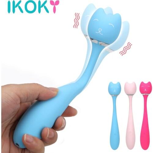 IKOKY Bendable Vibrator Clitoris Stimulation 10 Mode Magic Wand Massager Sex Toys for Women Erotic Female Masturbation