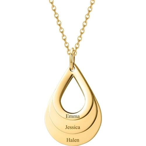 MYDIY Personalized Three Circle Name Necklace Customized Stainless Steel Family Necklace For Mom Charm Jewelry Mother Day Gifts