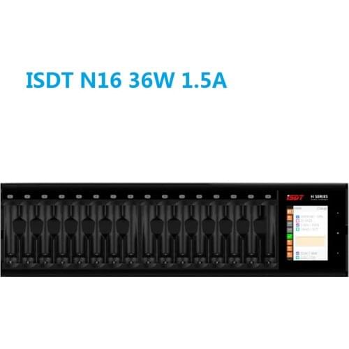 ISDT N8/N16/ N24 36W 1.5A 16 Slots LCD AA/AAA Battery Quick Charger for LiIon LiHv Life NiMh Nicd Nizn