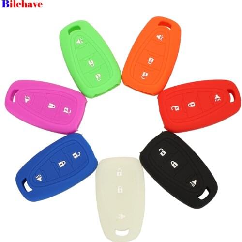 Bilchave 3 Buttons For Chevrolet Cruze Aveo Captiva Spark Sonic Fob Silicone Smart Remote Rubber Car Key Case Cover