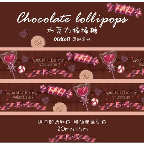 Sweet Chocolate Lollipop Washi Tapes Bullet Journal Masking Tape Adhesive Tape DIY Scrapbooking Washi Stickers