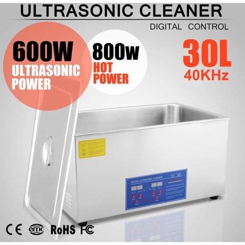 Commercial Ultrasonic Cleaner 30L for Cleaning Eyeglasses Rings Large Capacity Heated Ultrasonic Cleane