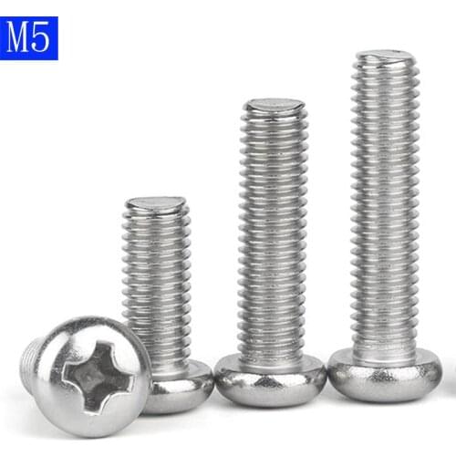 M5 X 0.8 ( 5mm ) 304 Stainless Steel Phillips Pan Head Machine Screws DIN 7985 A2-70