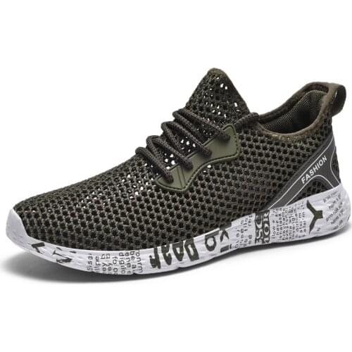 2021 New Casual Shoes Men Shoes Breathable Trekking Wading Beach Shoes Outdoor Fishing Mesh Shoes Water Sneakers Men Lace Up