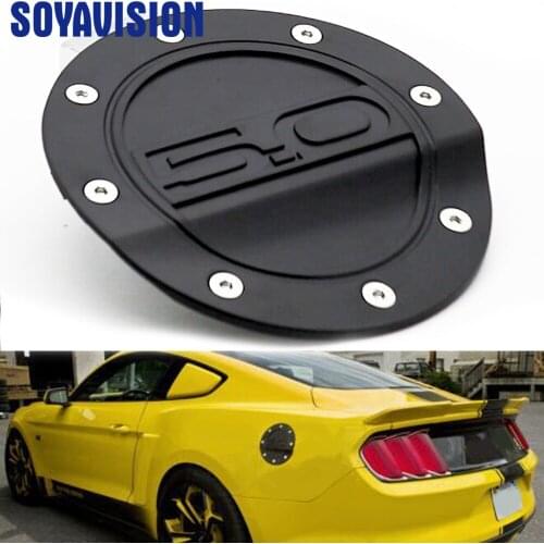 For 2015-2018 Ford Mustang GT Car Fuel Filler Door Cover Gas Tank Cap Black