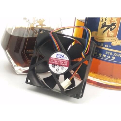 Free Shipping AVC 8025 DS08025R12UP 8cm DC 12V 0.7A 4Wire Computer case CPU Cooler Cooling Fan