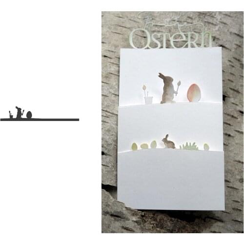 Metal cutting dies Easter rabbit frame cut die mold Scrapbook cards making paper craft knife mould new 2020