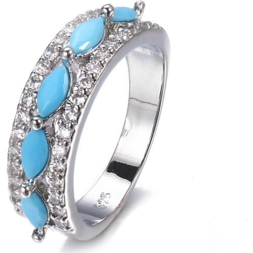 Bettyue Fashion Design Jewelry For Female Light Blue Cubic Zircon Delicate Ring Classic Style In Modern Party Decoration