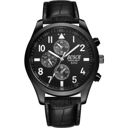 Bosck Watches Men Quartz Watch Top Luxury Brand Fashion Casual Leather Strap Luminous Male Wrist Watches Montre Homme