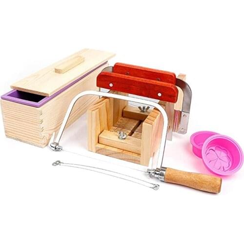 Soap DIY Handmade Straight Scraper Mould Adjustable Thickness Strong Easy To Use Toast Wooden Box Making Safe Silicone Wavy