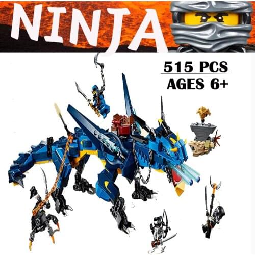 Ninja Set Bricks Toy Ninja Anime Thunder Dragon Model Building Blocks Boys Birthday Gifts Kids Children Educational Toys