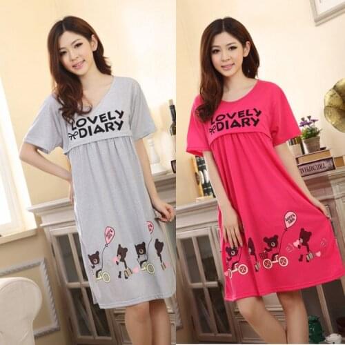 New clothes for pregnant women Large Bear breastfeeding clothing Maternity Dresses pregnancy clothes Summer Cotton Sleep Wear