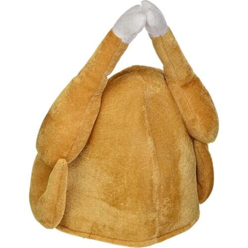 2020 New Hot Fashion Turkey Thanksgiving Hat Novelty Cooked Chicken Bird Secret Santa Fancy Dress Props Unisex Gift Hat Dropship