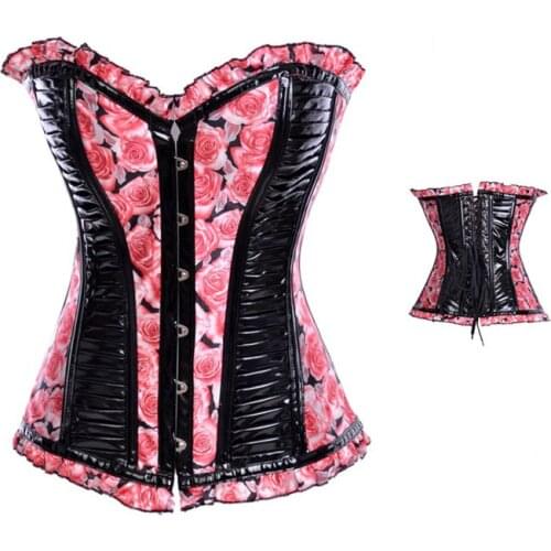 New Vintage Steampunk Sexy Lingerie Corset Steel Boned Corsets Rose Punk Burlesque Corset Intimates Bustiers Corsets