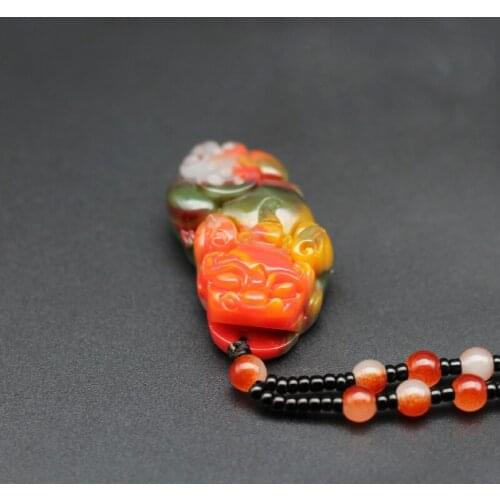 Natural Color Jade Money Pixiu Pendant Necklace Chinese Hand-Carved Fashion Charm Jewellery Amulet for Men Women Lucky Gifts