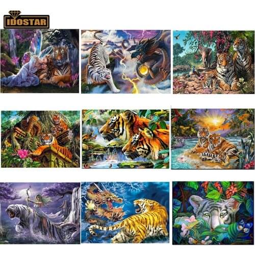 Full Square Drill 5D DIY Diamond Painting Fairy Tiger 3D Embroidery set Cross Stitch Mosaic Home Decor Gift